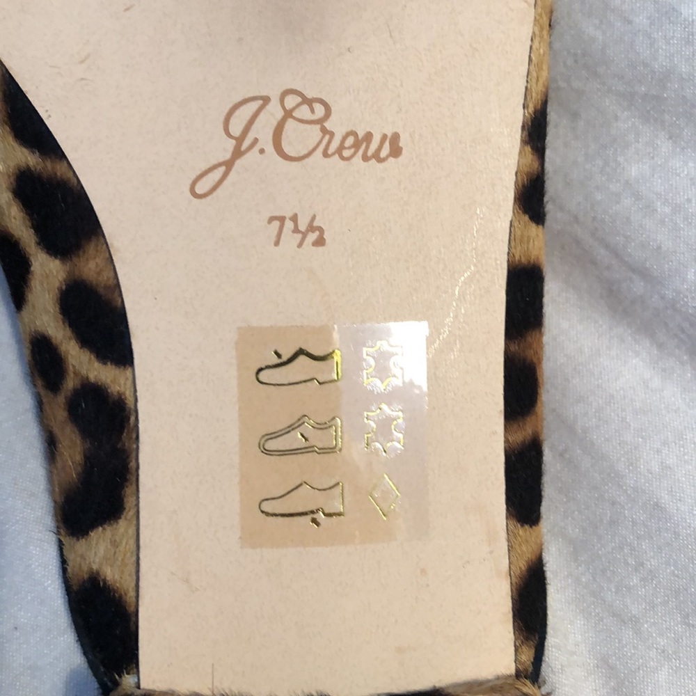 J. Crew Leopard Print Pointed Toe Slip-On Mules - Picture 3 of 5